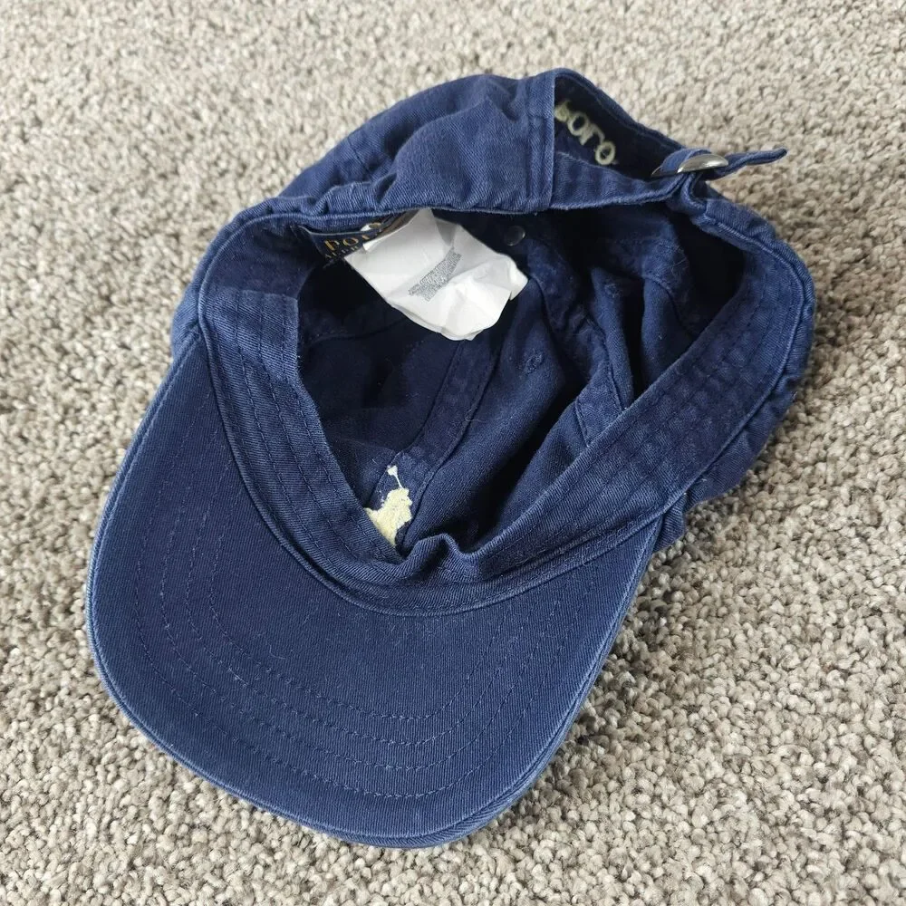 Polo Ralph Lauren Hat Cap Strap Back Kids 4-7 Blue Pony Preppy Baseball Cotton